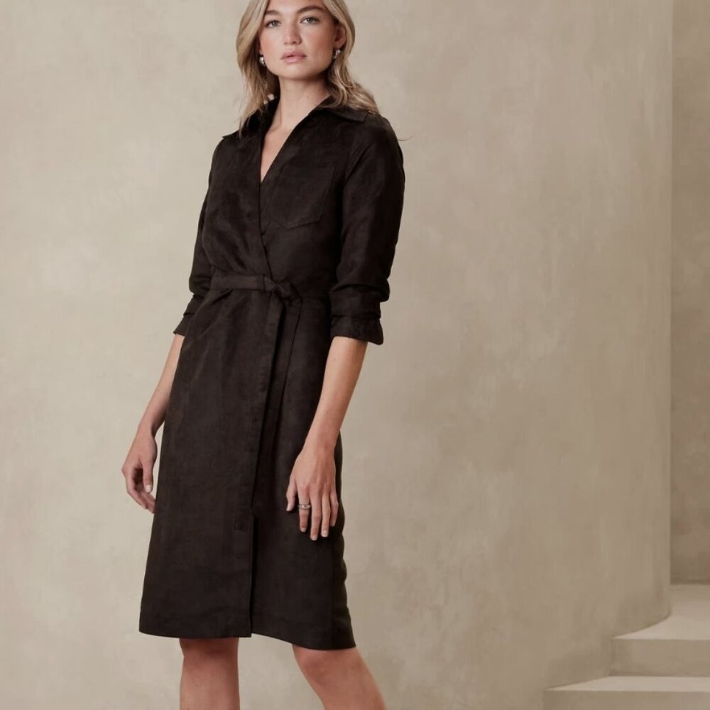 Banana Republic Dark Brown Suede Dress